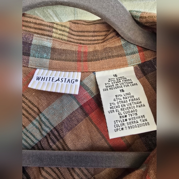 White Stag Tan and Orange Midi Dress with Cuffed Sleeves - Picture 8 of 8